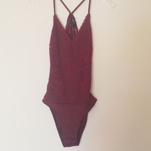 Burgandy Lace bodysuit